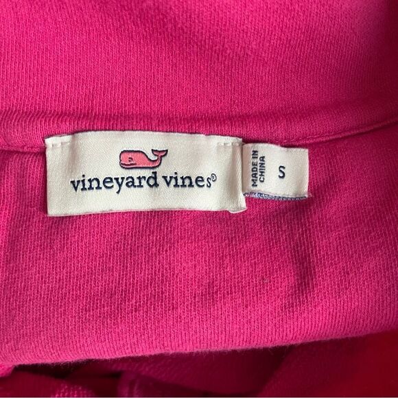 Vineyard Vines Hot Pink Whale Print Quarter-Zip Pullover Sz Small - Picture 6 of 9